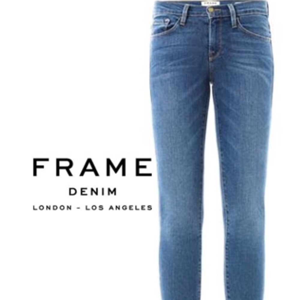 Frame denim mid rise stretch skinny jean size 24